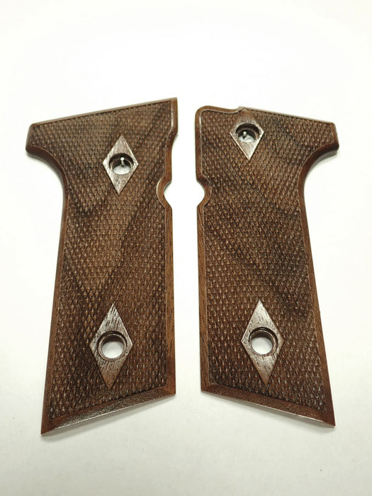 Walnut Double Diamond Checkered Beretta 92x, Vertec, M9A3 Grips