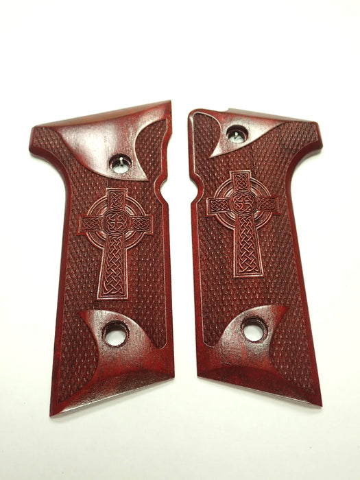 Rosewood Celtic Cross Beretta 92x, Vertec, M9A3 Grips