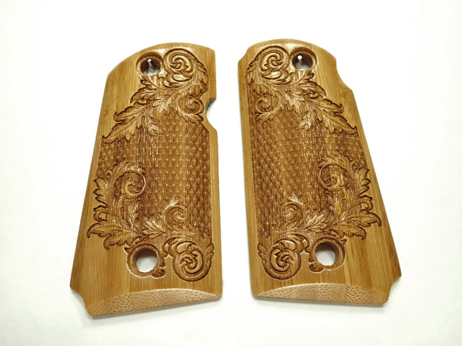 Bamboo Floral Checkered Kimber Micro 9 Grips