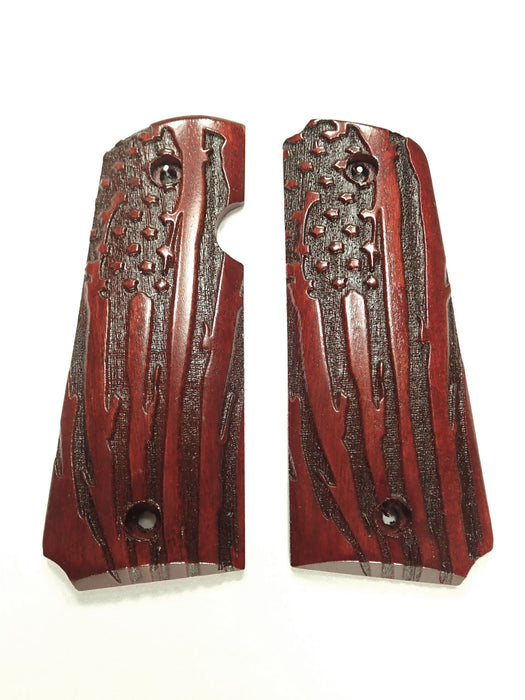 Rosewood American Flag Rock Island 380 1911 Grips X