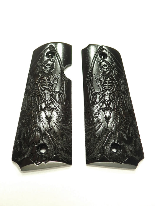 Ebony Grim Reaper Rock Island 380 1911 Grips X