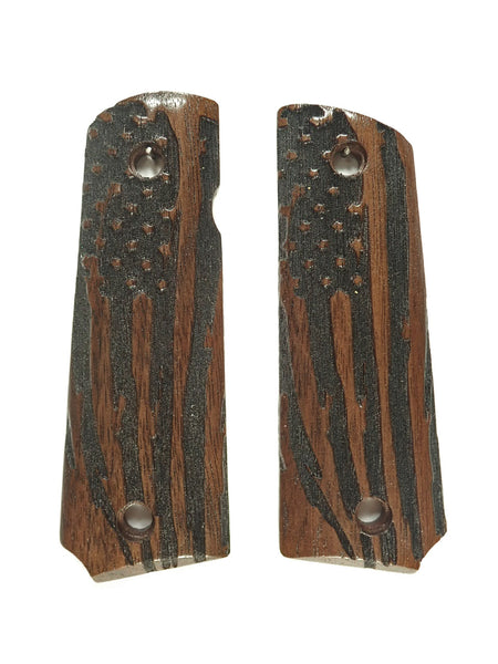 Walnut American Flag Grips Compatible/Replacement for Browning 1911-22 1911-380 Grips