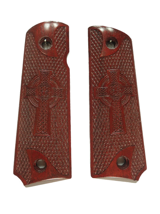 Rosewood Celtic Cross Grips Compatible/Replacement for Browning 1911-22 1911-380 X