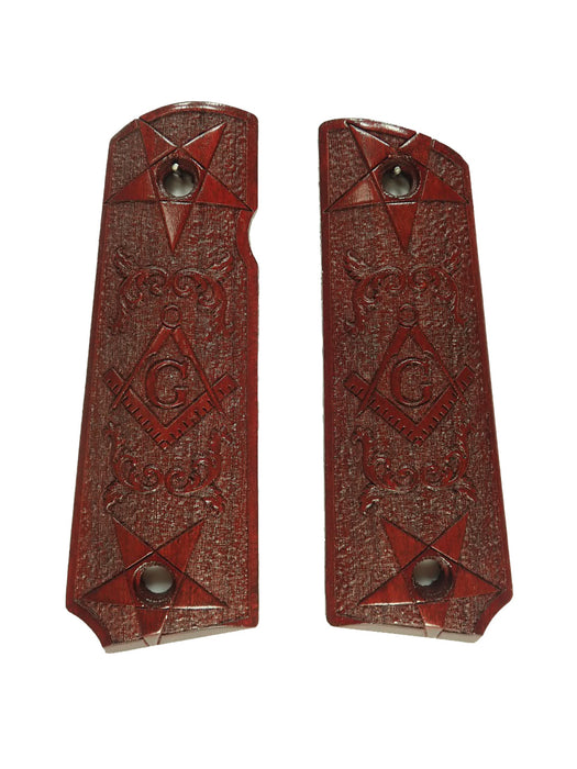 Rosewood Masonic Grips Compatible/Replacement for Browning 1911-22 1911-380 X