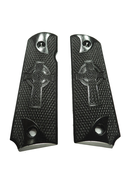 Ebony Celtic Cross Grips Compatible/Replacement for Browning 1911-22 1911-380