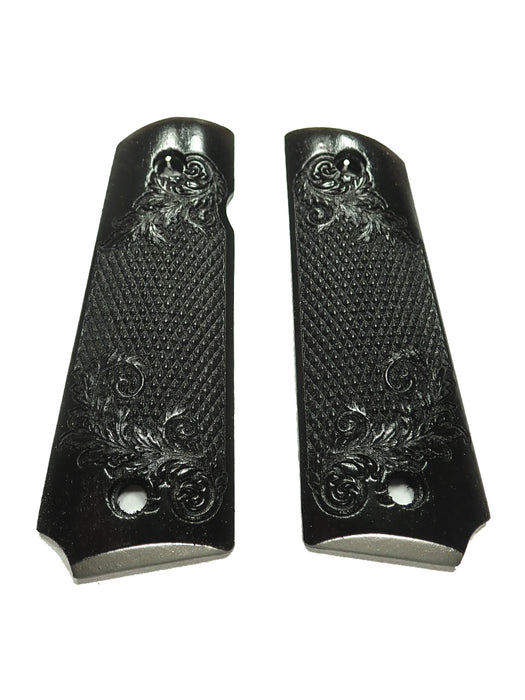 Ebony Floral Checkered Grips Compatible/Replacement for Browning 1911-22 1911-380