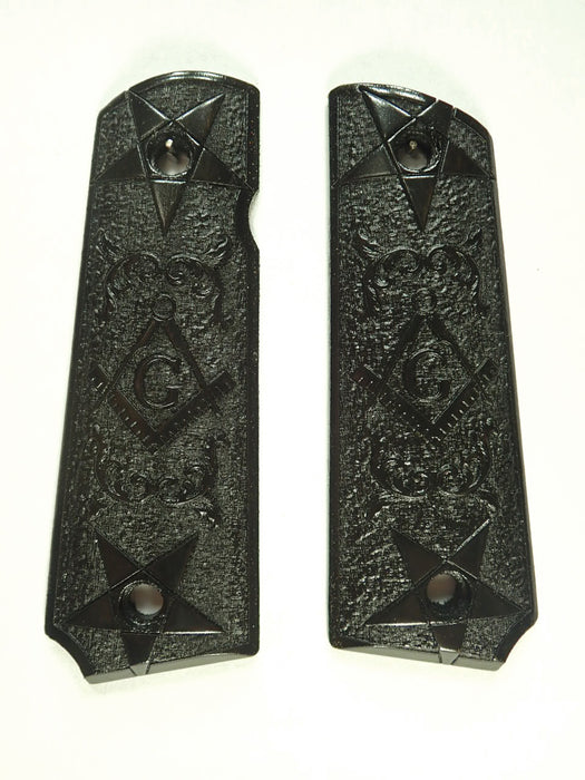 Ebony Masonic Grips Compatible/Replacement for Browning 1911-22 1911-380 X