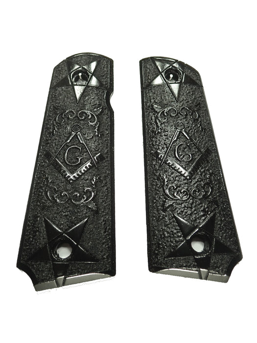 Ebony Masonic Grips Compatible/Replacement for Browning 1911-22 1911-380 X