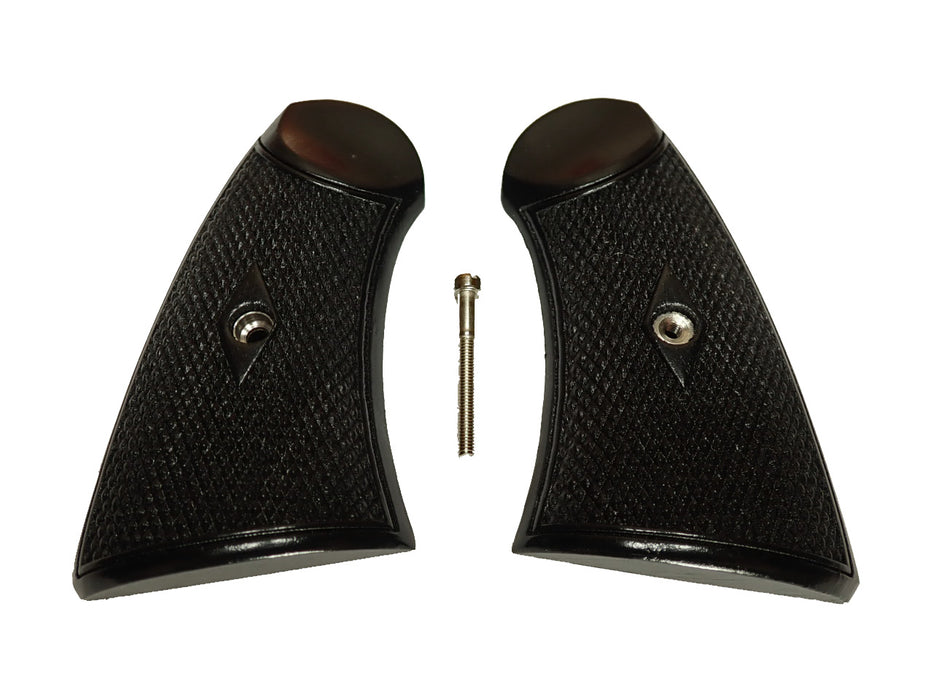 Ebony Checkered Uberti Schofield Grips