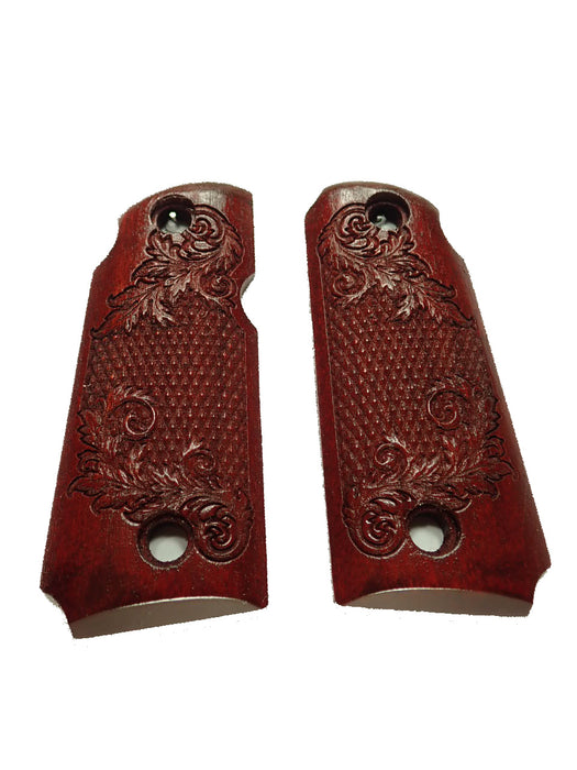 Rosewood Floral Checkered Kimber Micro 380 Grips