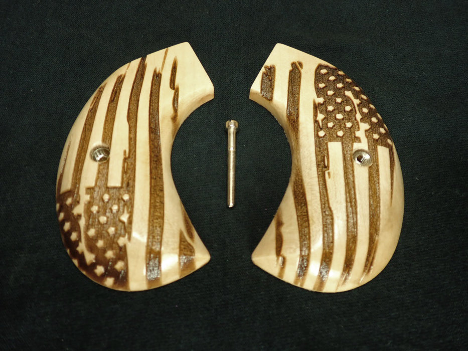Maple American Flag Ruger Vaquero Birdshead Grips X