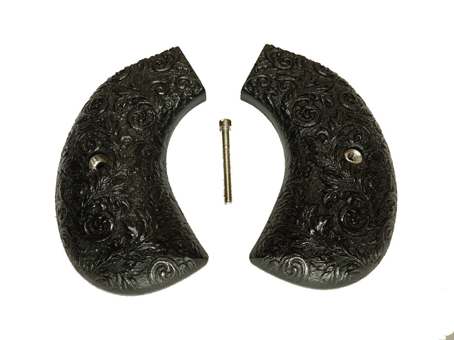 Ebony Floral Scroll Ruger Vaquero Birdshead Grips