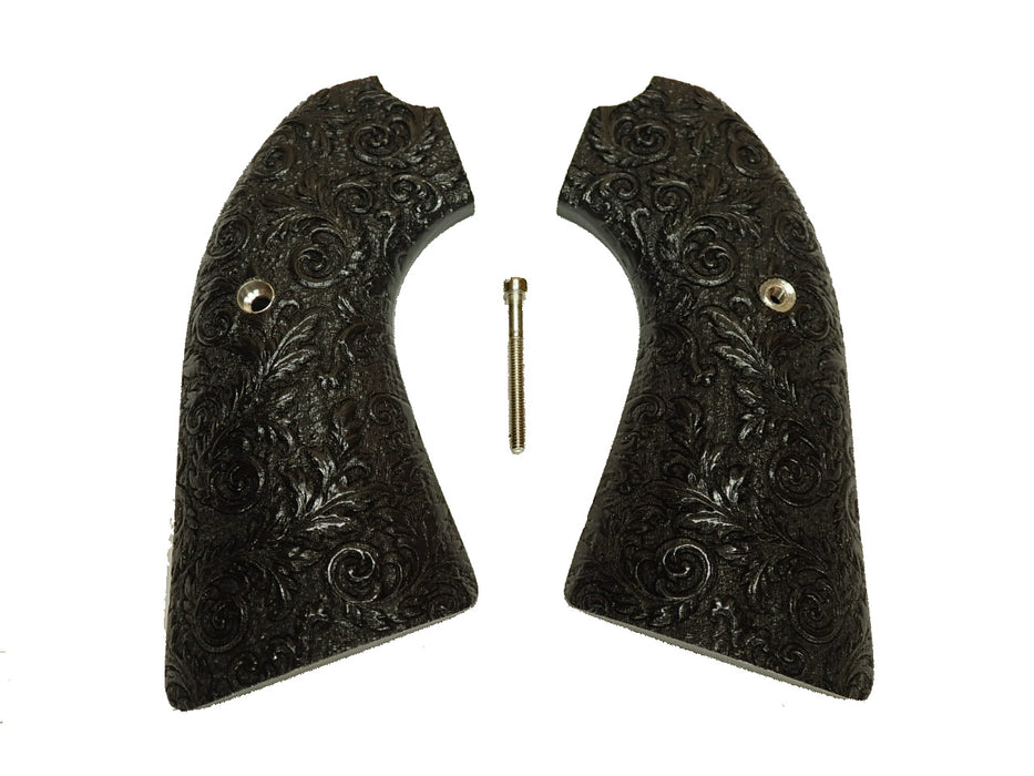 Ebony Floral Scroll Ruger Vaquero Bisley Grips