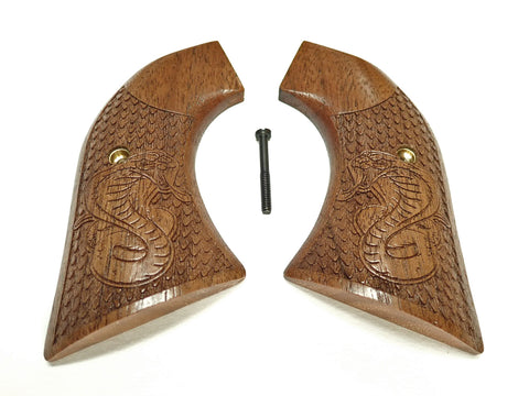 --Walnut Cobra Engraved Ruger Vaquero/Blackhawk/Wrangler Grips Textured