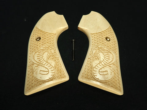--Maple Cobra Ruger Vaquero Bisley Grips Engraved Textured