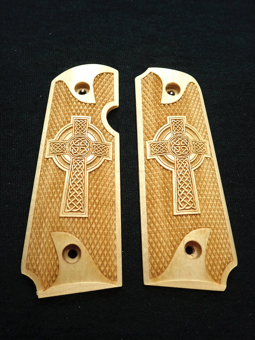Maple Celtic Cross #1 Rock Island 380 1911 Grips X