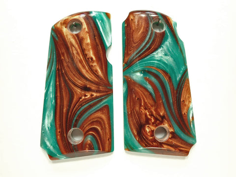 Copper & Turquoise Pearl Kimber Micro 9 Grips