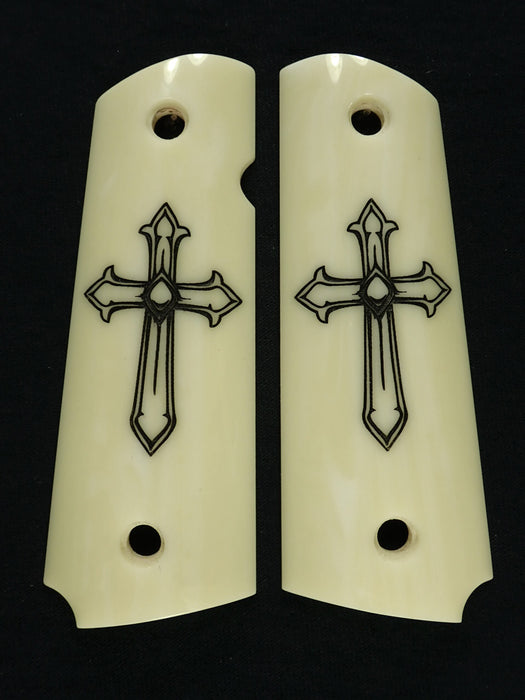 Ivory Cross 1911 Grips (Full Size)
