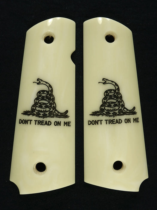 Ivory Don't Tread on Me 1911 Grips (Full Size)