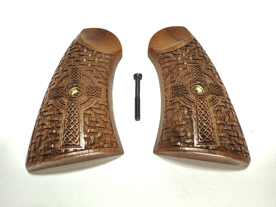 Walnut Braided Celtic Cross Uberti Schofield Grips X