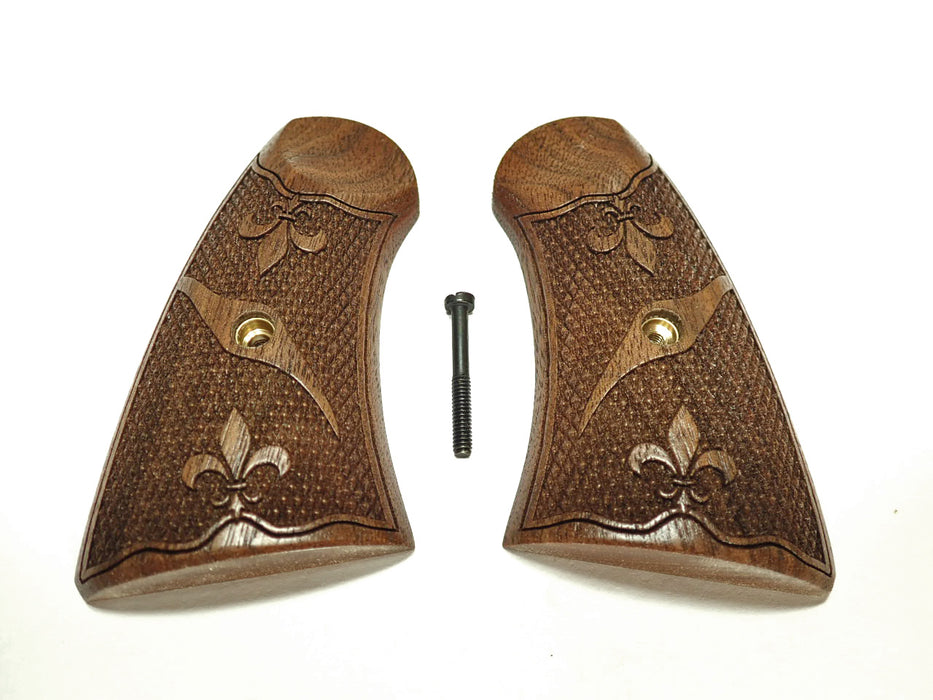 Walnut Fleur De Lis Uberti Schofield Grips