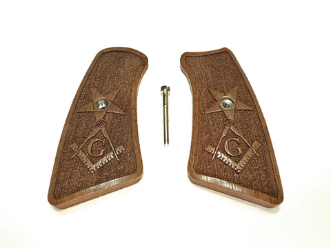 Walnut Masonic Ruger Gp100 Grip Inserts