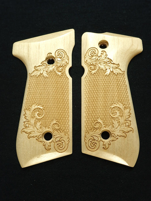 Maple Floral Checkered Beretta 92fs Grips X