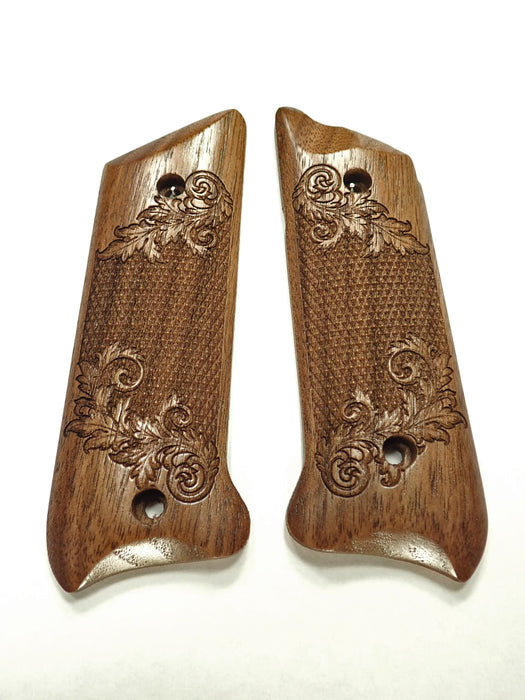 Walnut Floral Checkered Ruger Mark II/III Grips