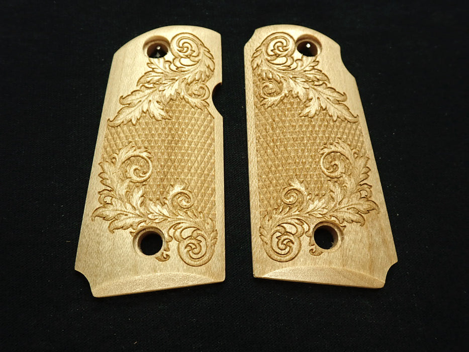 Maple Floral Checkered Kimber Micro 9 Grips