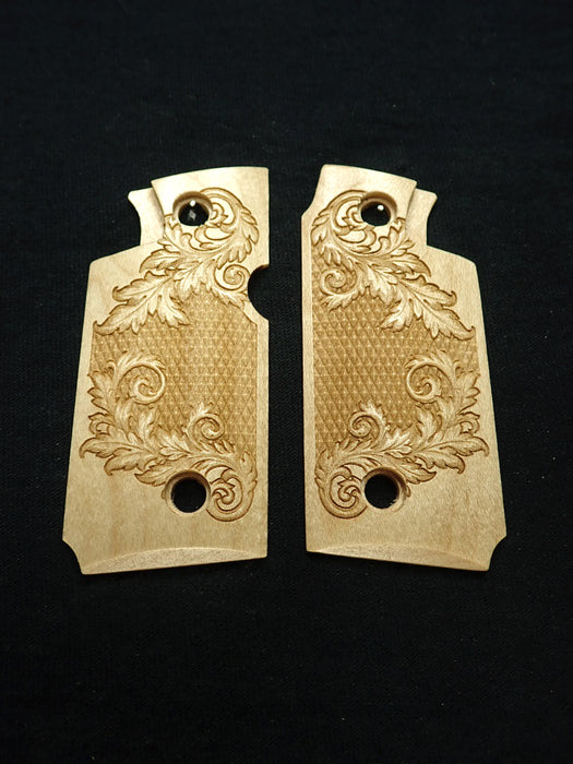 Maple Floral Checkered Springfield Armory 911 .380 Grips X