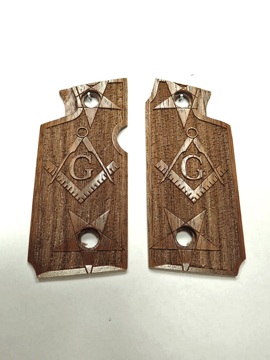 Walnut Masonic Springfield Armory 911 .380 Grips