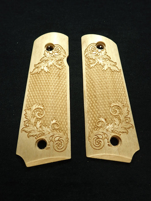 Maple Floral Checkered Grips Compatible/Replacement for Browning 1911-22 1911-380 X