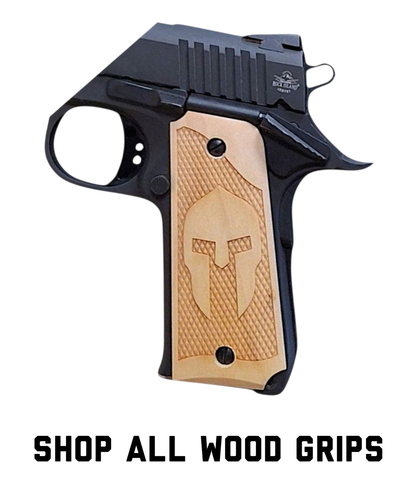 Wood Rock Island 380 1911 (Baby Rock) Grips