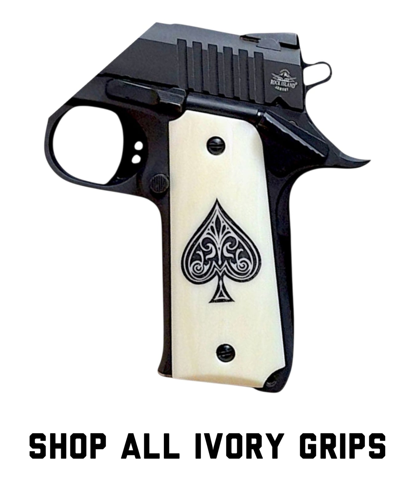 Antler, Horn, & Ivory Rock Island 380 1911 (Baby Rock) Grips