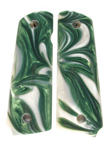 Dark Green & White Pearl 1911 Grips (Compact)