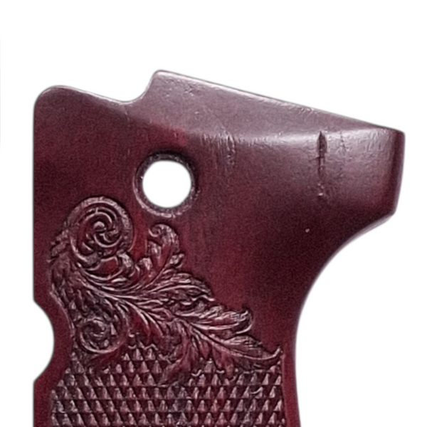 CLEARANCE-Rosewood Floral Checkered Beretta 92fs Grips