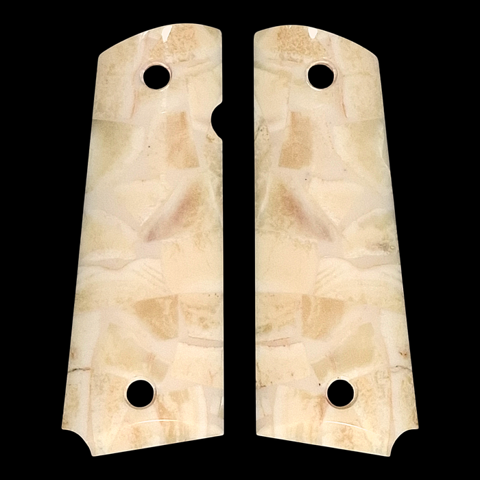 Giraffe Bone Mosaic Full Size 1911 Grips
