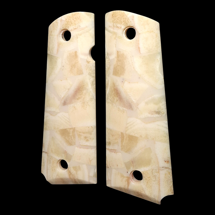 Giraffe Bone Mosaic Full Size 1911 Grips