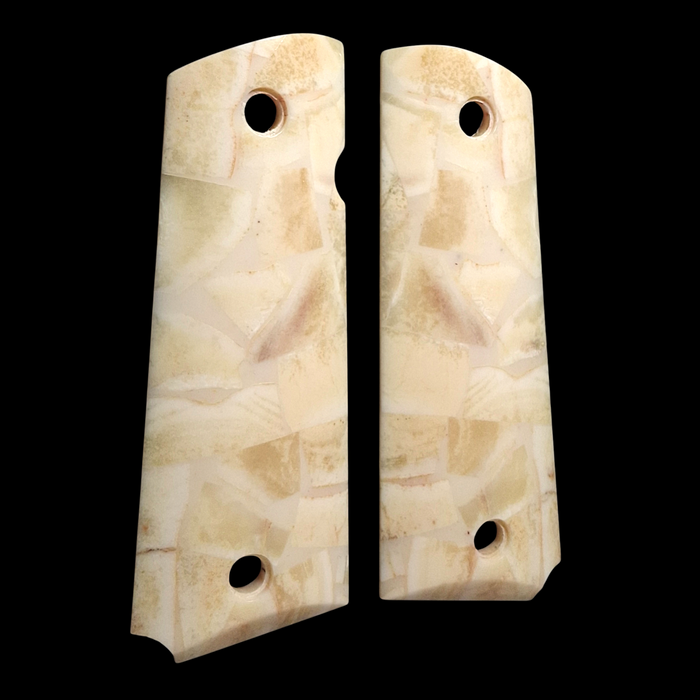 Giraffe Bone Mosaic Full Size 1911 Grips