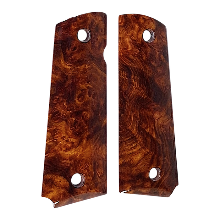 Honduran Rosewood Burl Full Size 1911 Grips