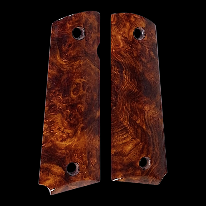 Honduran Rosewood Burl Full Size 1911 Grips