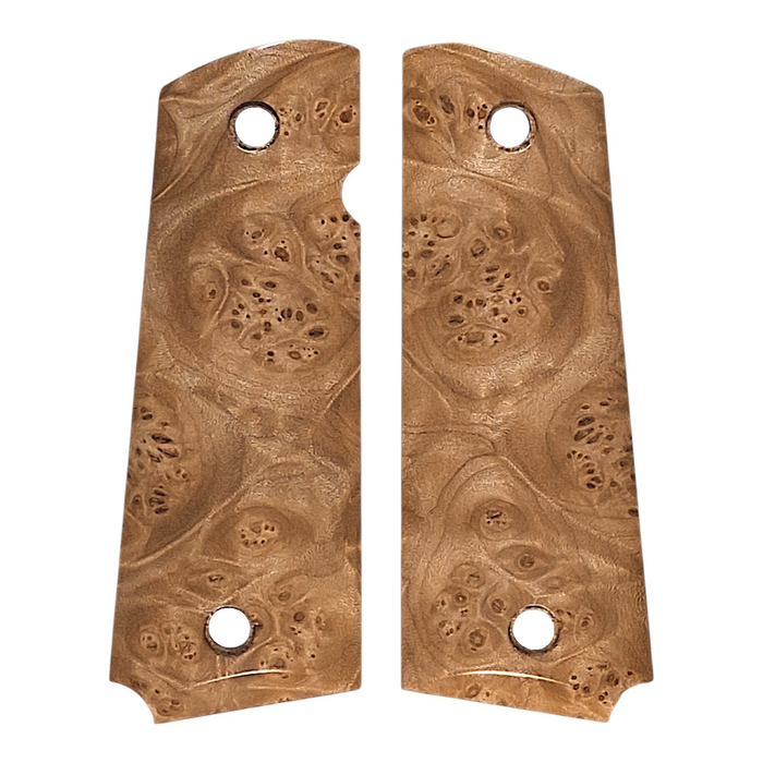 Finished Maple Burl Full Size 1911 Grips #2