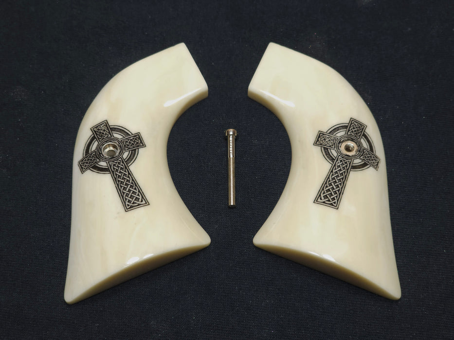 Faux Ivory Celtic Cross Ruger Vaquero/Blackhawk/Wrangler Grips