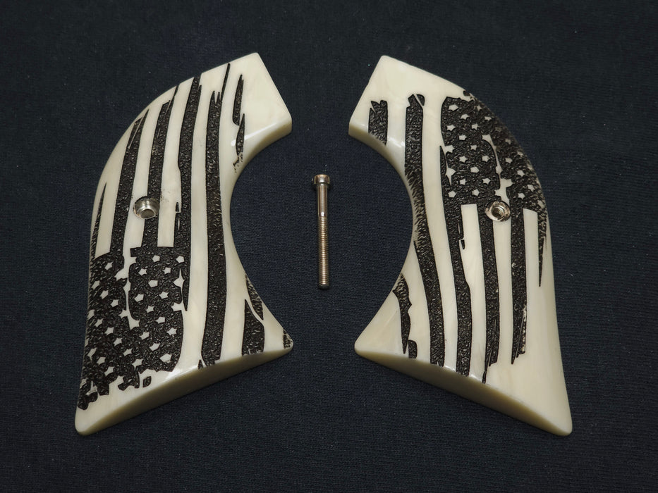 Faux Ivory American Flag Ruger Vaquero/Blackhawk/Wrangler Grips