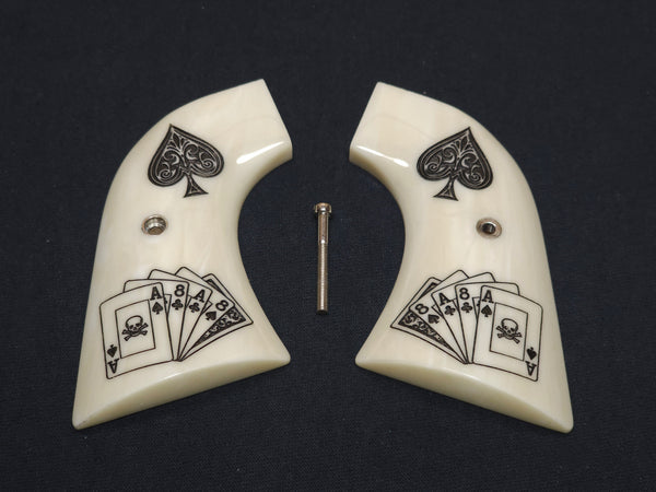 Faux Ivory Dead Man's Hand Ruger New Vaquero Grips