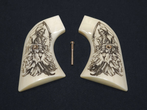 Ivory Grim Reaper Ruger New Vaquero Grips