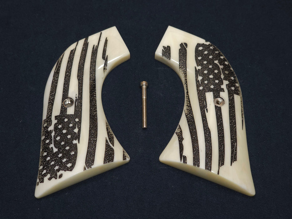 Faux Ivory American Flag Ruger Super Blackhawk Grips
