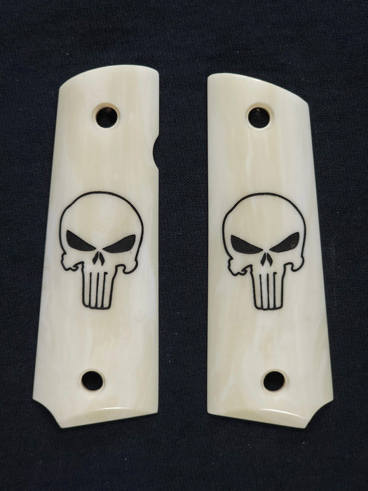 Faux Ivory Punisher Grips Compatible/Replacement for Browning 1911-22 1911-380