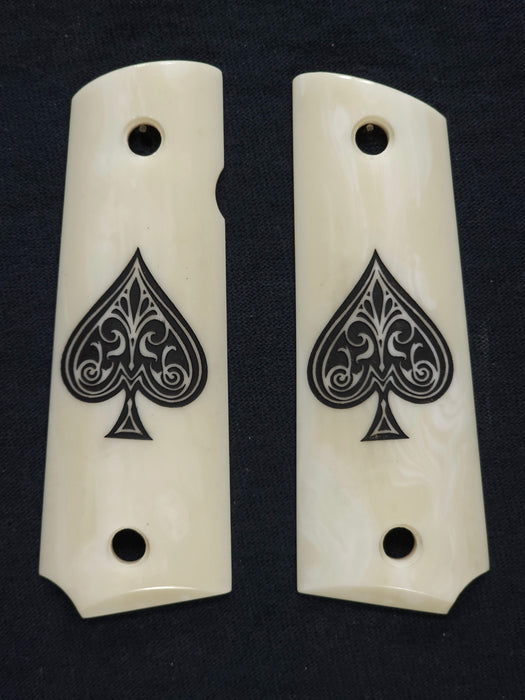 Faux Ivory Spade Grips Compatible/Replacement for Browning 1911-22 1911-380