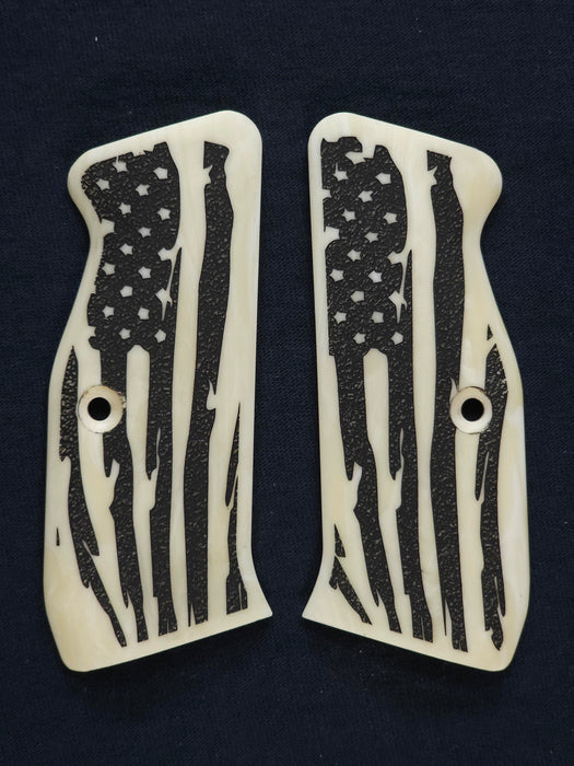Faux Ivory American Flag CZ-75 Grips